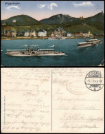 Königswinter Mit Rhein-Schiffen 1915   Im 1. WK  Feldpost Gel Stempel GODESBERG - Königswinter