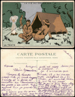LA VIE AU GRAND AIR LA TENTE Künstlerkarte Frankreich France 1928 - 1900-1949