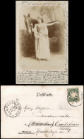 Ansichtskarte  Fotokarte Frau Mit Rüstungskleid, Pferd 1905 Privatfoto - Personen