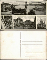 Bonn Mehrbild-AK Mit Rhein Brücke, Marktplatz, Münsterkirche 1935 - Bonn