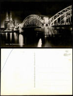 Ansichtskarte Köln Hohenzollernbrücke Bei Nacht - Beleuchtung 1961 - Köln