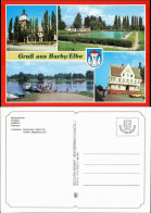 Ansichtskarte Barby Marienkirche, Freibad, Elbfähre, Markt  Rathaus 1988 - Other & Unclassified