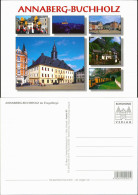 Ansichtskarte Annaberg-Buchholz Rathaus, Markt, Fachwerkhaus, Parkbahn 1995 - Annaberg-Buchholz