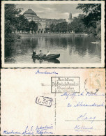 Ansichtskarte Wiesbaden Kurhaus, Teich Ruderpartie 1928 - Wiesbaden