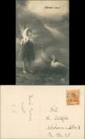 Ansichtskarte  Fotokunst Gänse Liesl - Mädchen Mit Gänsen Fotokunst 1917 - Portraits