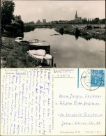 Ansichtskarte Demmin Panorama-Ansicht Kleine Motorboote Am Fluss Ufer 1959 - Demmin