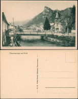 Ansichtskarte Oberammergau Straßenpartie - Brücke 1938 - Oberammergau