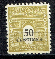 50 C Jaune-olive Type Arc De Triomphe - 1944-45 Triomfboog