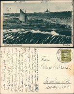 Ansichtskarte Brunshaupten-Kühlungsborn Brandung Segelboot Kurhaus 1932 - Kuehlungsborn