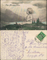 Ansichtskarte  Fotokunst Vom Himmel Gefallen Junge Geburt Sonnenstrahlen 1925 - Autres & Non Classés
