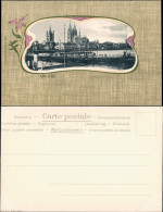 Köln Behelfsbrücke, Dom Jugendstil Goldrahmung 1904 Passepartout - Koeln