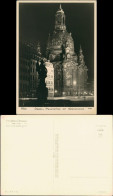 Innere Altstadt-Dresden Frauenkirche Bei Nacht, Foto AK 1956 Walter Hahn:10826 - Dresden