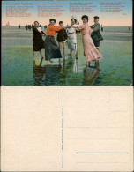 Ansichtskarte Cuxhaven Strand Wattläufer Gesellschaft "bi De Kugelbaak" 1910 - Cuxhaven
