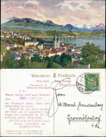 Ansichtskarte Luzern Lucerna Vierwaldstättersee Stadt Künstlerkarte 1935 - Autres & Non Classés