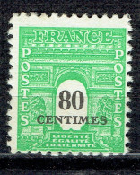 80 C Vert-jaune Type Arc De Triomphe - 1944-45 Triumphbogen