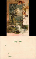 Ansichtskarte  Stimmungsbild Herbst Herbstlaub Künstlerkarte 1900 - Paintings