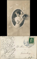 Fotokunst Fotomontage Frau (Bild/Portrait) Schwalben Umflogen 1911 - Personen