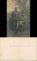 Militär Soldatenleben: Soldat Mit Pickelhaube Und Leutnant 1910 Privatfoto - Autres & Non Classés
