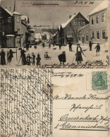 Ansichtskarte Braunlage Winterpartie Ski Schlitten Elbingeroder Strasse 1908 - Braunlage