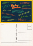 Ansichtskarte Berlin "Berliner Sprüche" Postkarte Nur Mit Sprüchen 1990 - Autres & Non Classés