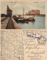 Kehl (Rhein) Hafen, Kran - Schlepper Gel Feldpost Landst. Bat. Rosenheim 1915 - Kehl