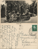 Postcard Bad Altheide Polanica-Zdrój Kurpark, Brunnen - Familie 1931 - Schlesien