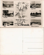 Strande Mehrbild-AK Umgebungskarte, Dorfstraße, Segler-Hafen Uvm. 1960 - Other & Unclassified