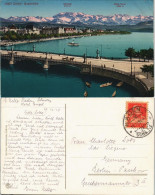 Ansichtskarte Zürich Panorama-Ansicht Partie An Der Quai-Brücke 1924 - Other & Unclassified