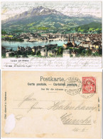 Ansichtskarte Luzern Lucerna Ortsansicht Panorama Mit Pilatus 1906 - Autres & Non Classés