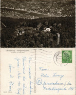 Ansichtskarte Heidelberg Königstuhlgipfel Blick Auf Die Stadt Luftbild 1958 - Heidelberg