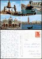 Cartoline Venedig Venezia Mehrbildkarte Mit 4 Sehenswürdigkeiten 1968 - Otros & Sin Clasificación