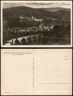 Heidelberg Stadtteilansicht Stadt & Schloss Vom Philosophenweg Mondschein 1940 - Heidelberg