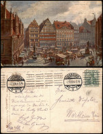 Ansichtskarte Hannover Marktplatz, Markttreiben - Künstlerkarte 1909 - Hannover