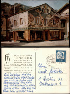 Ansichtskarte Oberammergau Geschäft Heinzeller Holzbildhauer 1964  Gel. Bahnpost - Oberammergau