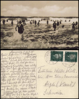 Ansichtskarte Langeoog Badespass - Wellen Meer - Bademode 1931 - Langeoog