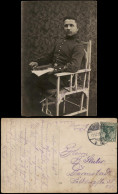 Soldat In Ausgehuniform, Militaria 1913 Privatfoto Gel. Stempel Düsseldorf - War 1914-18