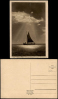 Postcard Swinemünde Świnoujście Segelboot, Sonne - Stimmungsbild 1928 - Pommern