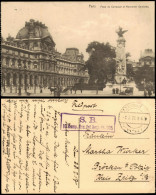 CPA Paris Place Du Carrousel Et Monument Gambetta. 1917  Gel. Feldpoststempel - Altri & Non Classificati