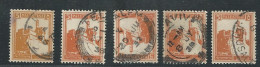 Palestine British Mandate 1927 - 1932 Stamp Lot 5 Mills X 5 Citadel Tower Of David Cxl Jerusalem, Tel Aviv, Various - Palestina