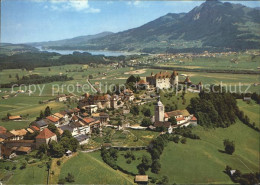 11718728 Gruyeres FR Au Fond Broc Et Lac De La Gruyere Gruyeres - Autres & Non Classés