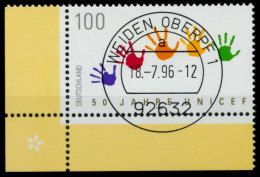 BRD 1996 Nr 1869 Zentrisch Gestempelt ECKE-ULI X72CE42 - Oblitérés