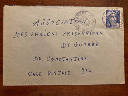 LETTRE Pour ALGERIE TP M DE GANDON 15F OBL.1-9 1954 ST CLEMENT (54) - 1945-54 Marianne De Gandon