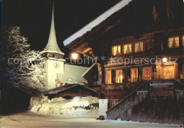11715530 Gsteig Kirche Und Gasthof Baeren Bei Nacht Gsteig B. Gstaad - Other & Unclassified