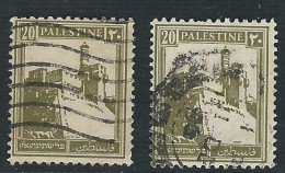 Palestine British Mandate 1927 - 1932 Stamp Lot 20 Mills X 5 Citadel Tower Of David Used Various Cancellations - Palestina