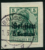 BES 1WK LP BELGIEN Nr 2 Gestempelt Briefstück X77B1D2 - Occupazione 1914 – 18