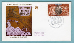 FDC Monaco 1969 - Les Lettres De Mon Moulin - Le Sous Préfet Aux Champs - Alphonse Daudet  YT 796 - FDC