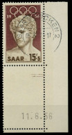 SAARLAND 1956 Nr 372Br Zentrisch Gestempelt ECKE-URE X79CB36 - Used Stamps