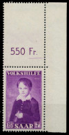 SAARLAND 1954 Nr 356L Postfrisch ECKE-ORE X79DF9E - Unused Stamps