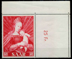 SAARLAND 1954 Nr 351L Postfrisch ORA X79E102 - Ungebraucht