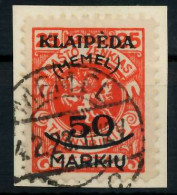 MEMEL 1923 Nr 126 Gestempelt Briefstück Gepr. X7B2466 - Memelgebiet 1923